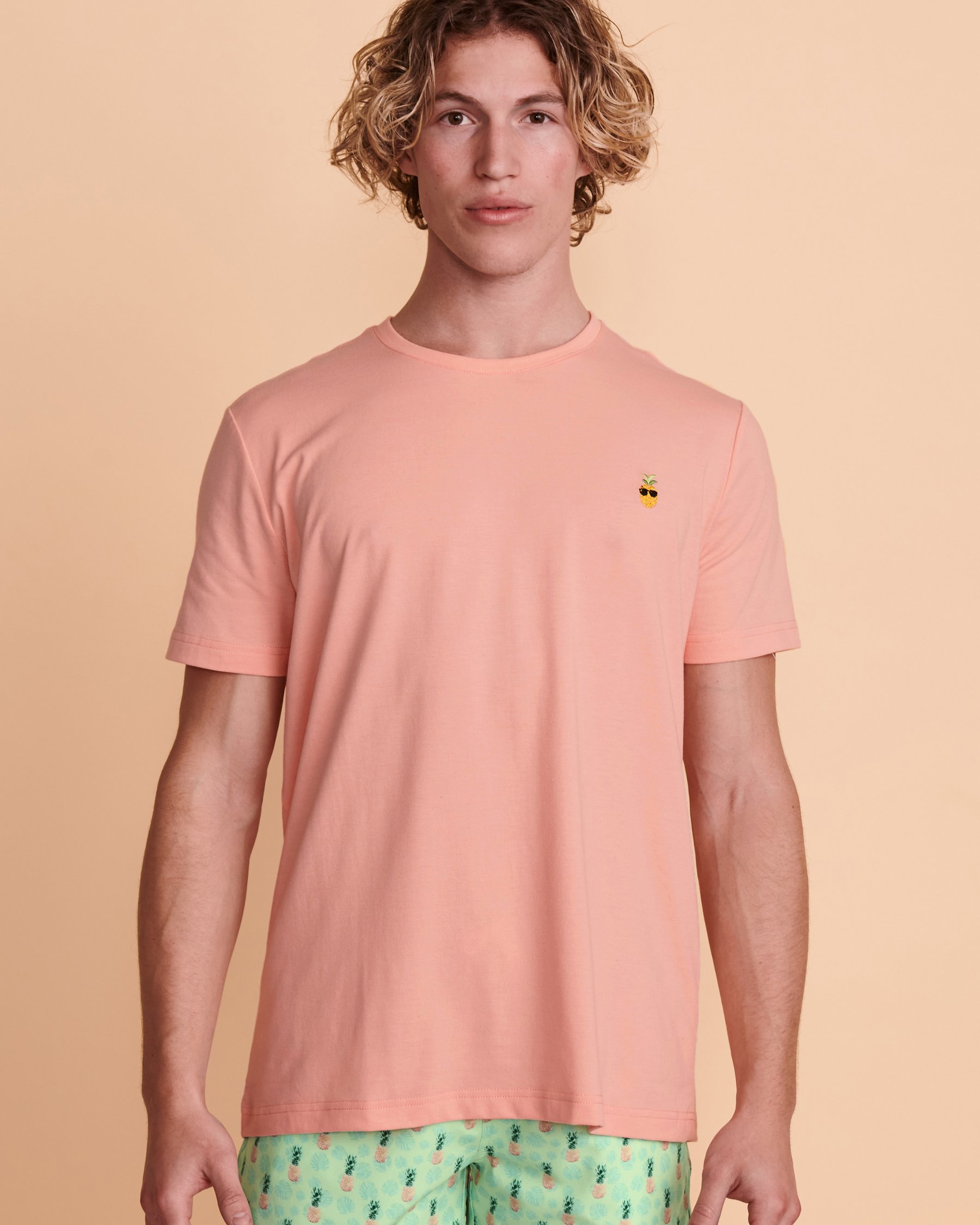 BERMIES Chandail manches courtes PINEAPPLE Corail PINEAPPLE TS - View4