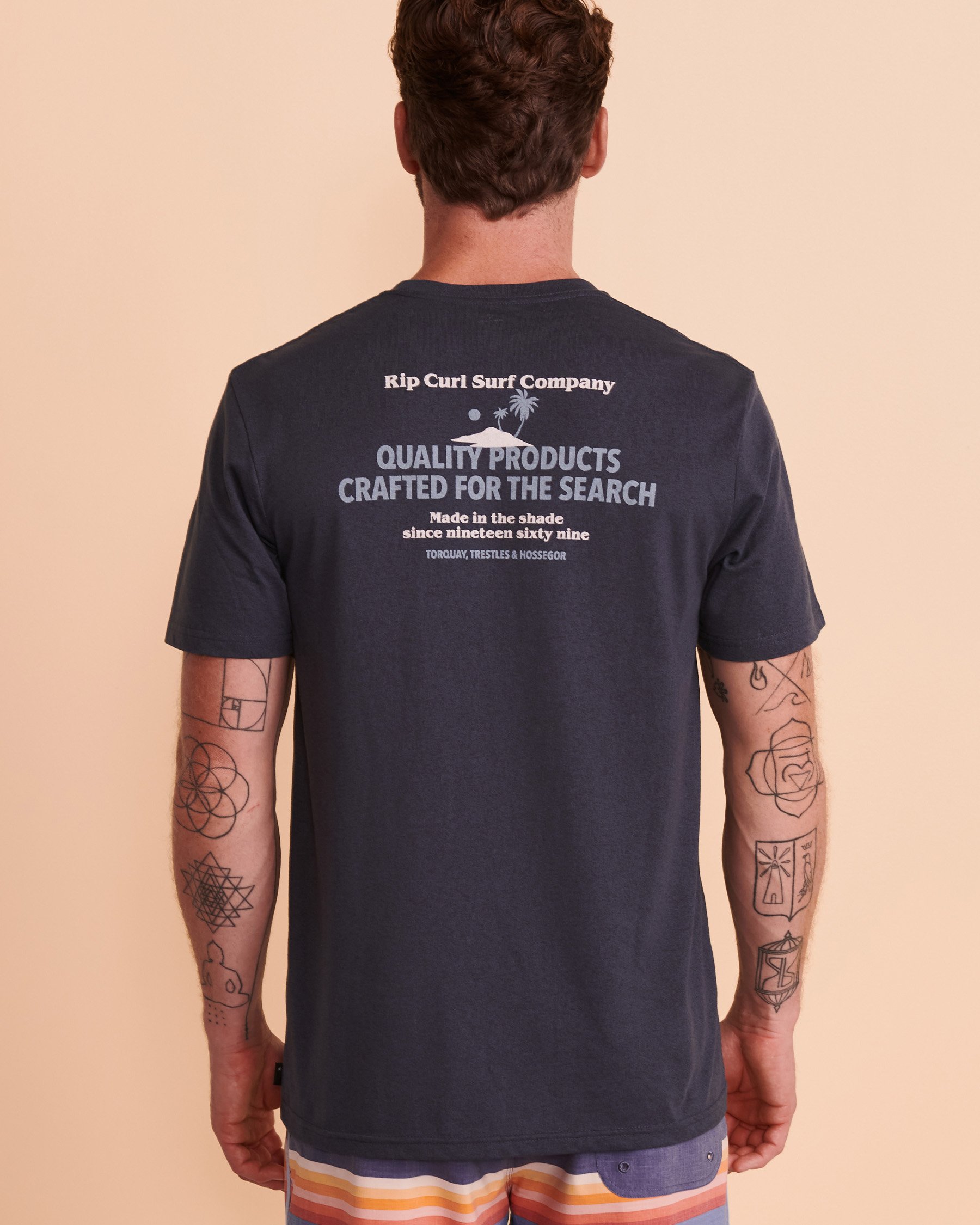 RIP CURL QUALITY CRAFTER T-shirt Navy CTEUI9 - View2