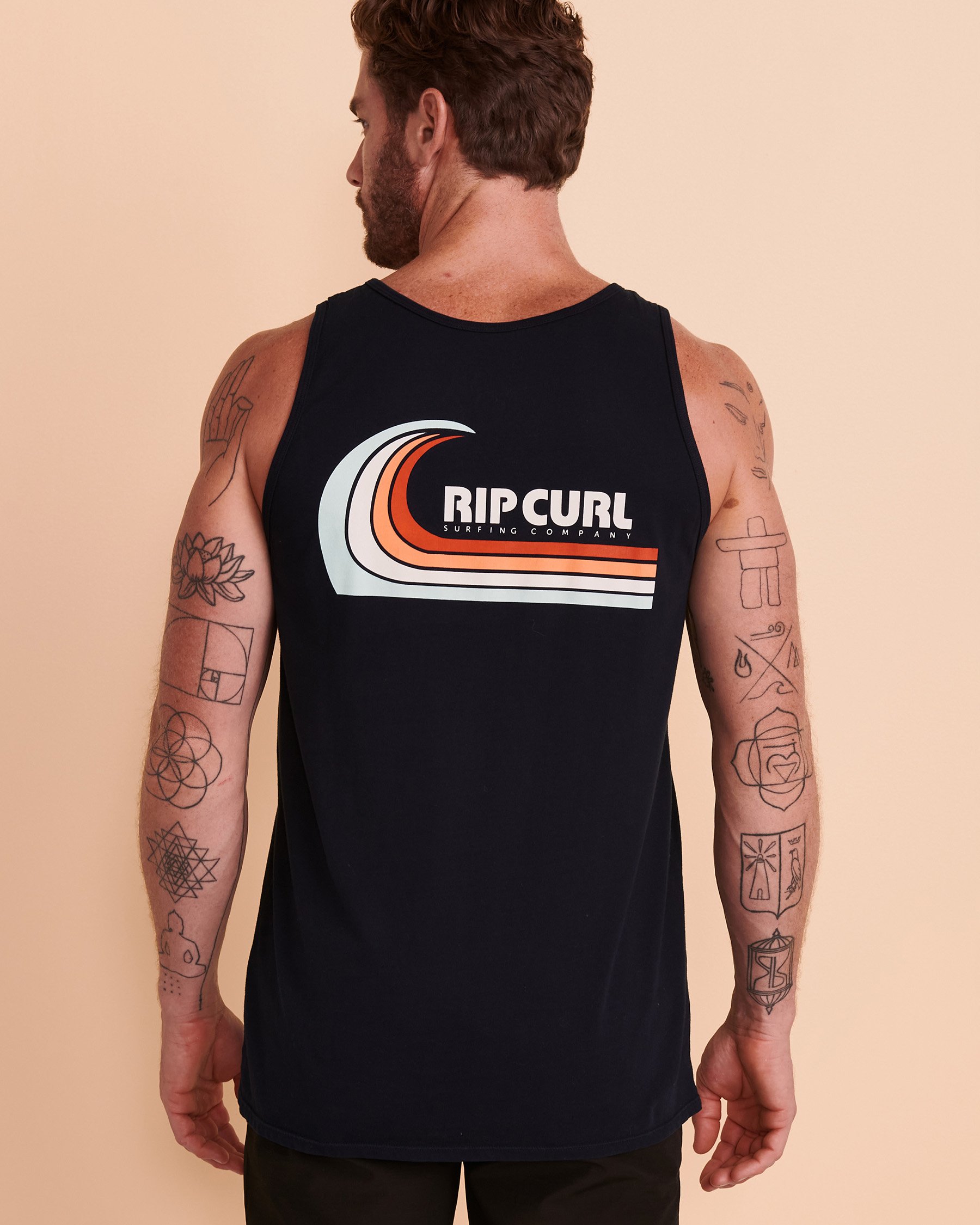 RIP CURL SURF REVIVAL WAVE Tank Top Navy CTE888 - View2