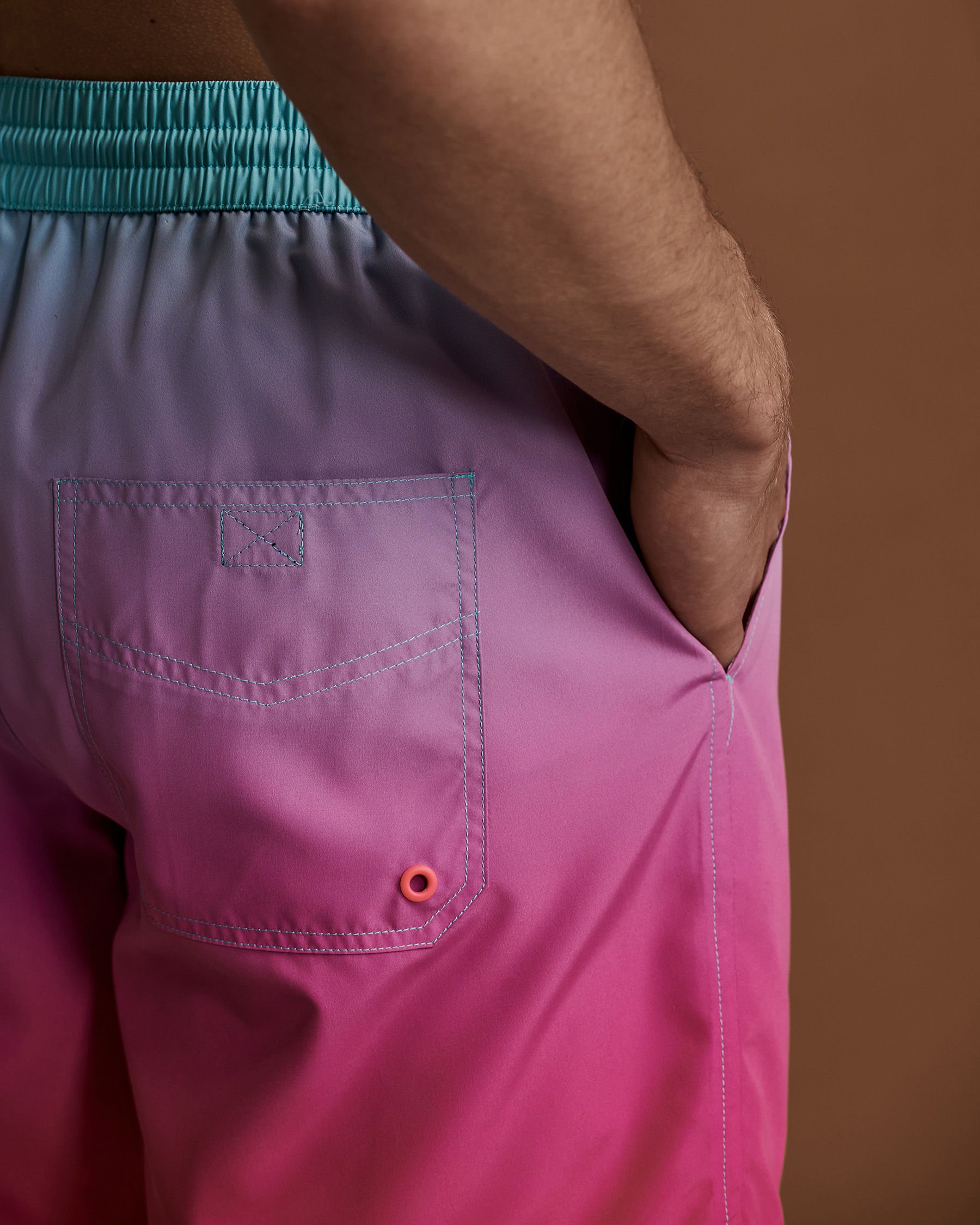 GUESS GHOST PRINT Volley Swimsuit Pink F1GT04 WO02O - View5