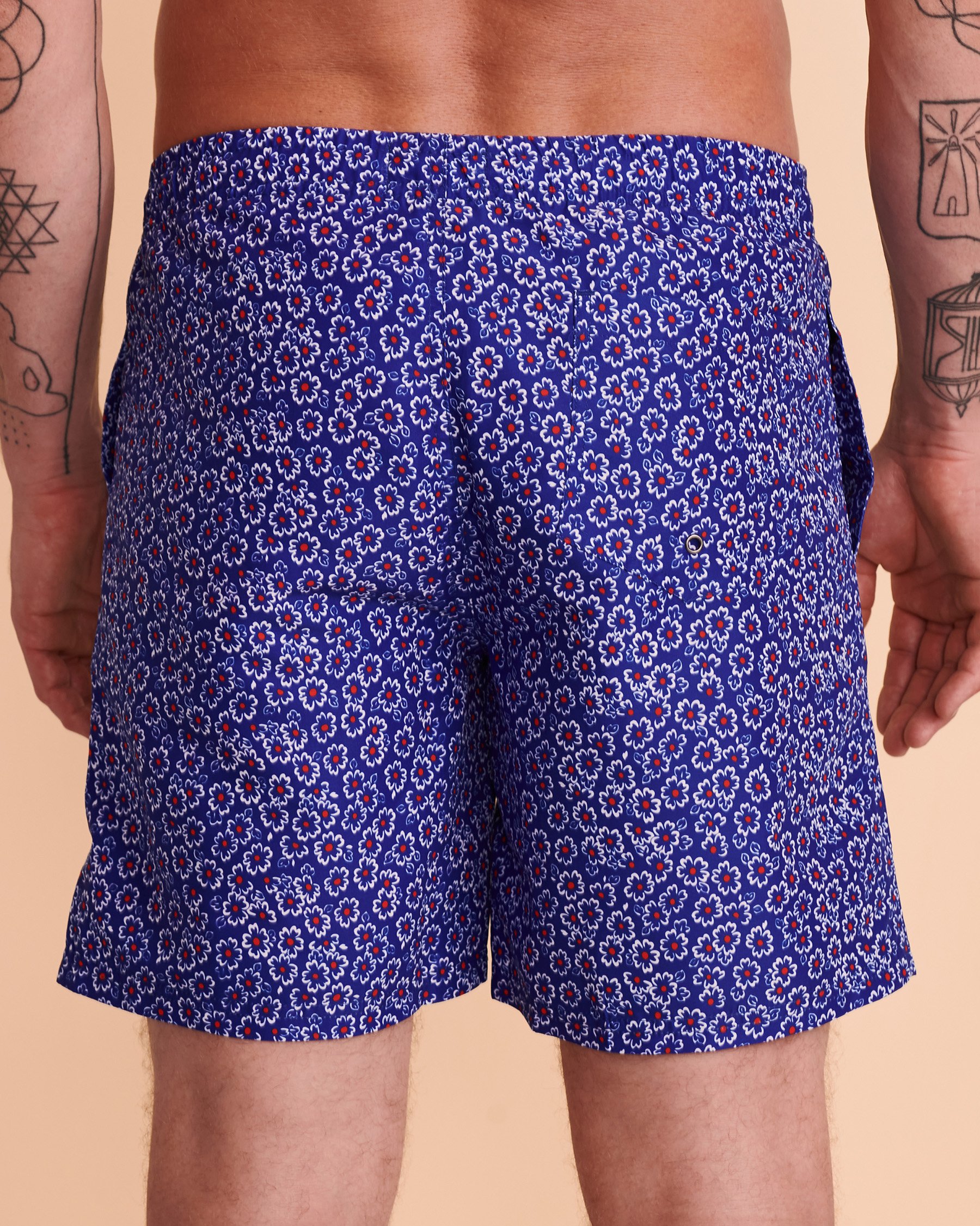 SOUL OF LONDON FLOWER Volley Swimsuit Royal blue print SOBS212801 - View3