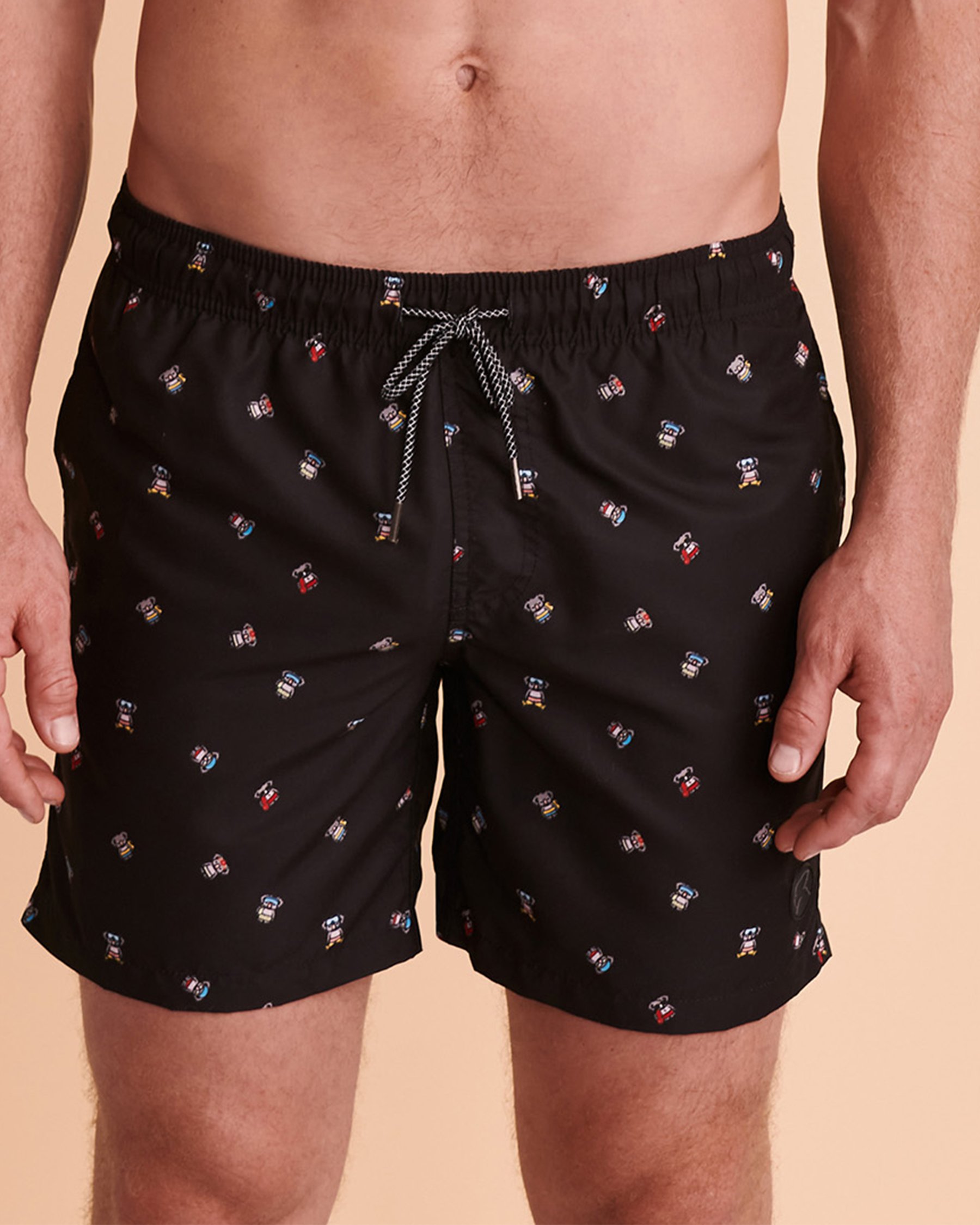 KUWALLA Recycled Volley Swimsuit Black print KUL-SWIM02 - View1