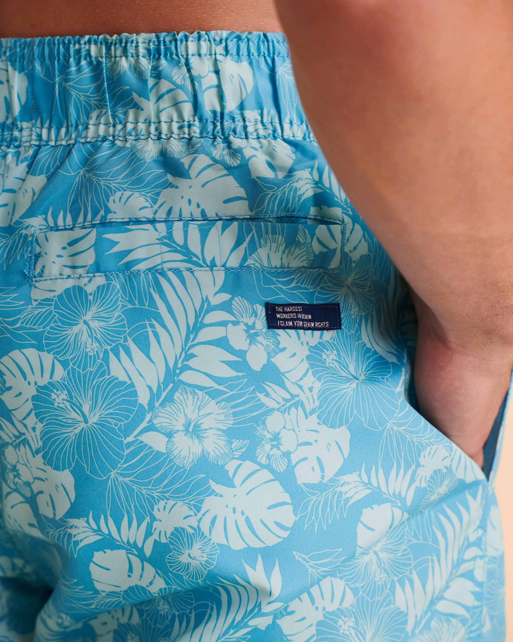 BLEND TONE Volley Swimsuit Blue leafs 20712257 - View3