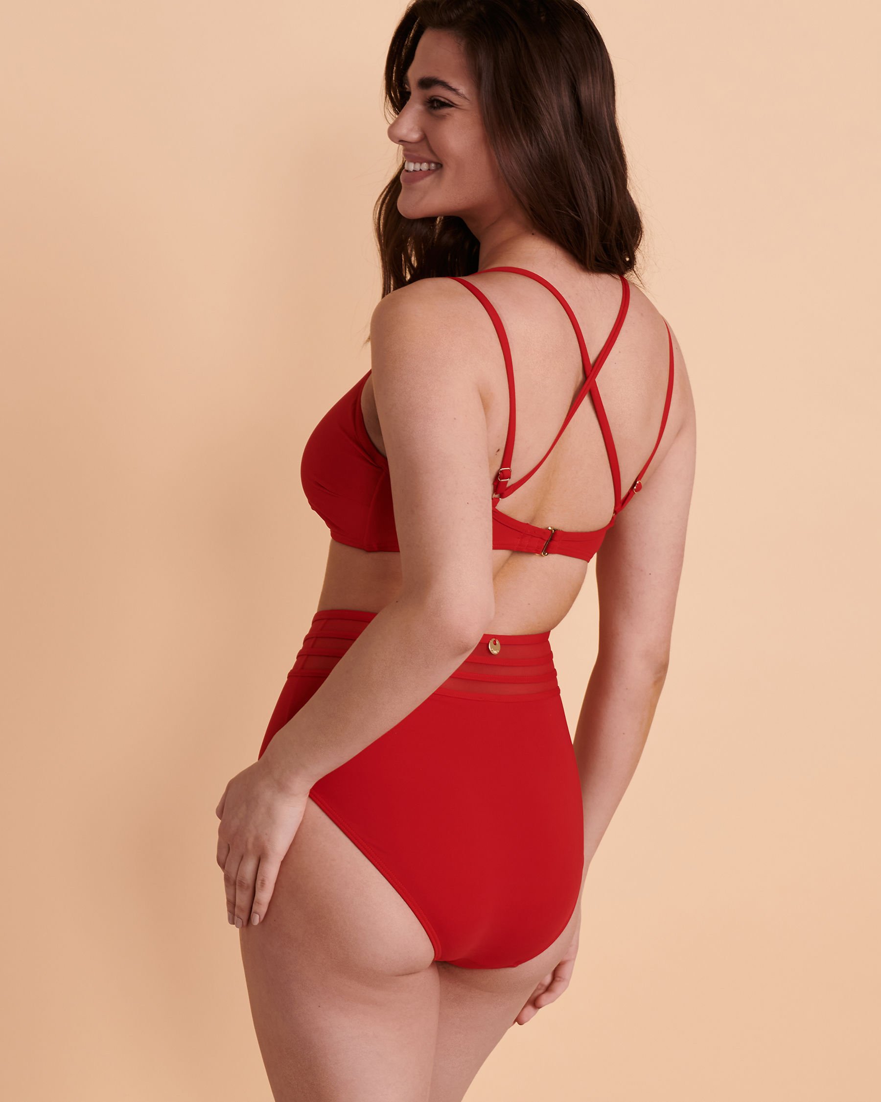 AZURA NAUTILUS DD/E Cup Bralette Bikini Top Red SS11851DDE - View4
