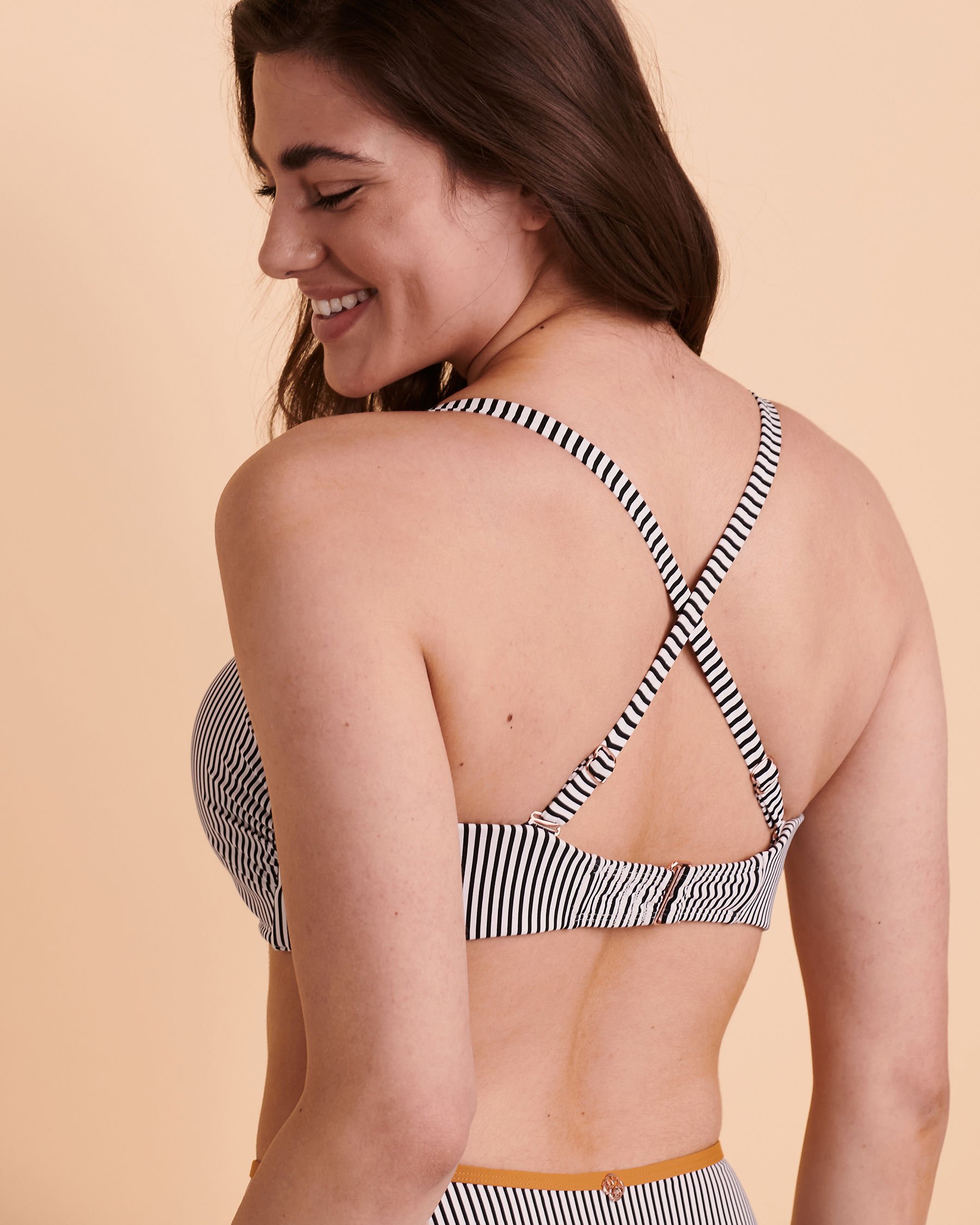 TURQUOISE COUTURE TAUPICAL D Cup Bandeau Bikini Top Stripes 01200007 - View7