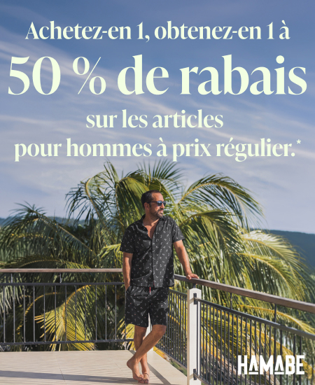 Achetez-en 1, obtenez-en 1 à 50 % de rabais sur les articles pour hommes à prix régulier.