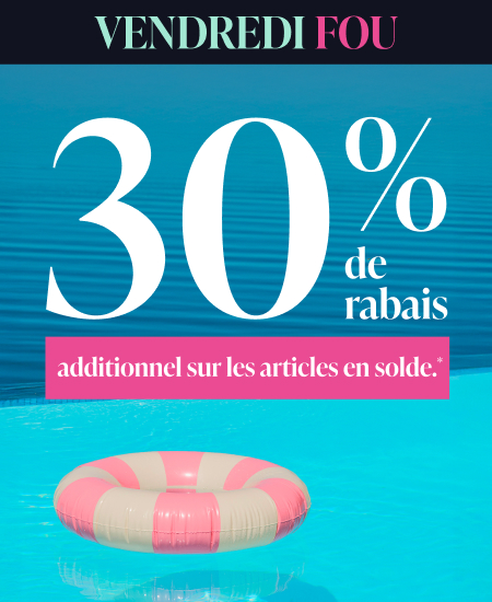 30% de rabais additionnel sur les articles en solde