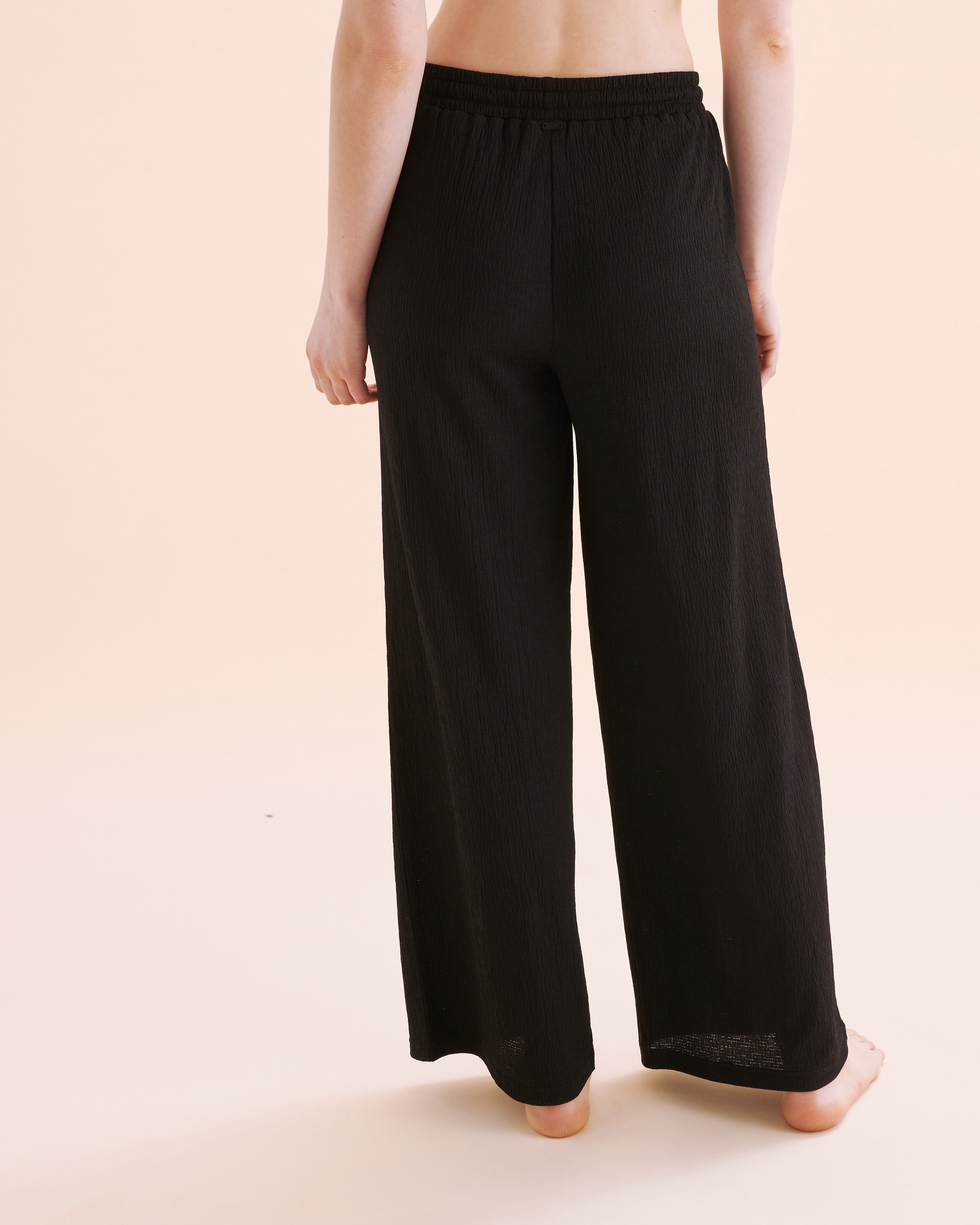 TROPIK Pantalon en polyester plissé Noir 02200085 - Voir3