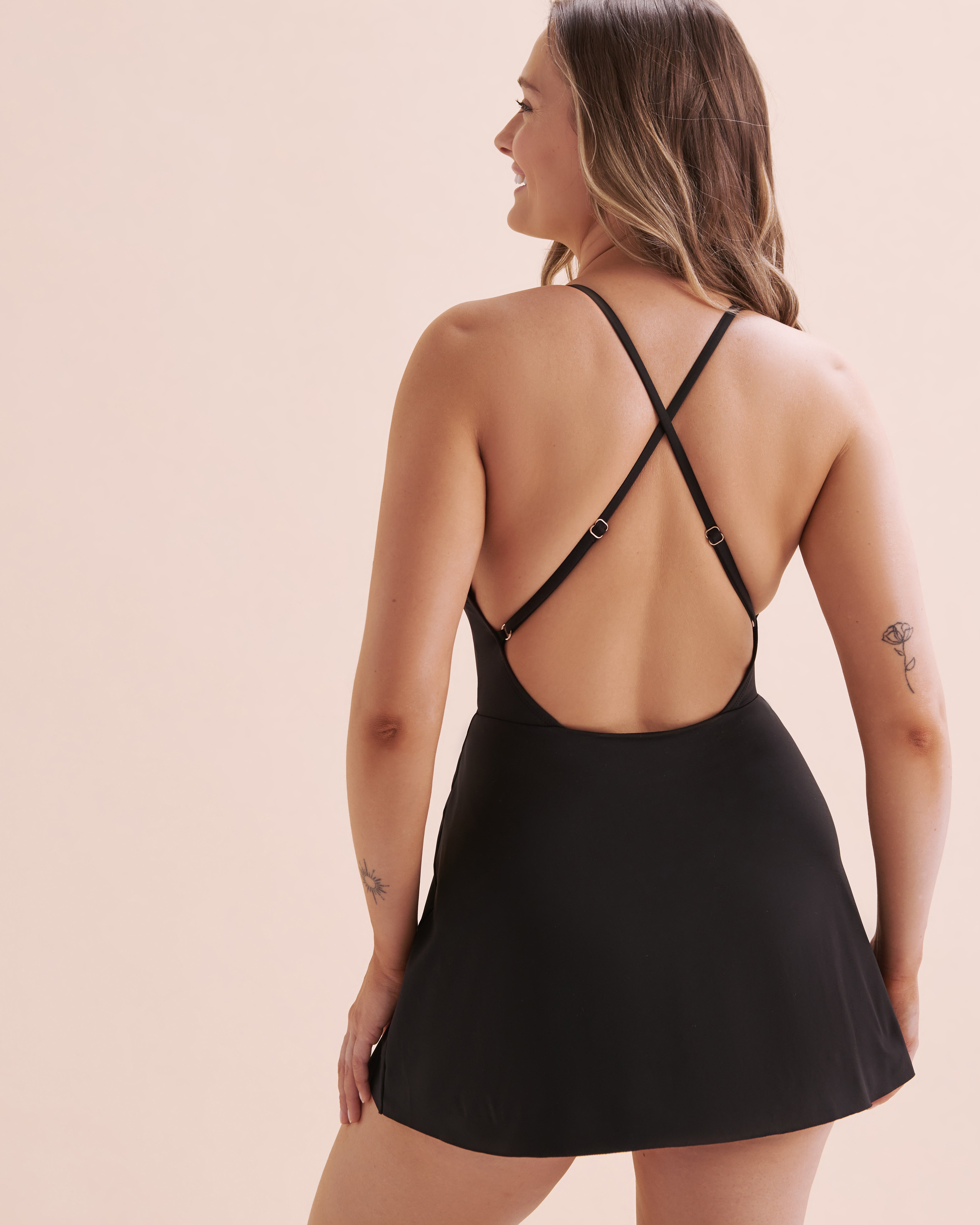 ANNE COLE Live in Colour One-piece Swimdress Black MYMD61001 - View2