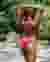 EIDON Sorbet Tiki Textured Side Tie Brazilian Bikini Bottom Pink Raspberry 3521328 - View1