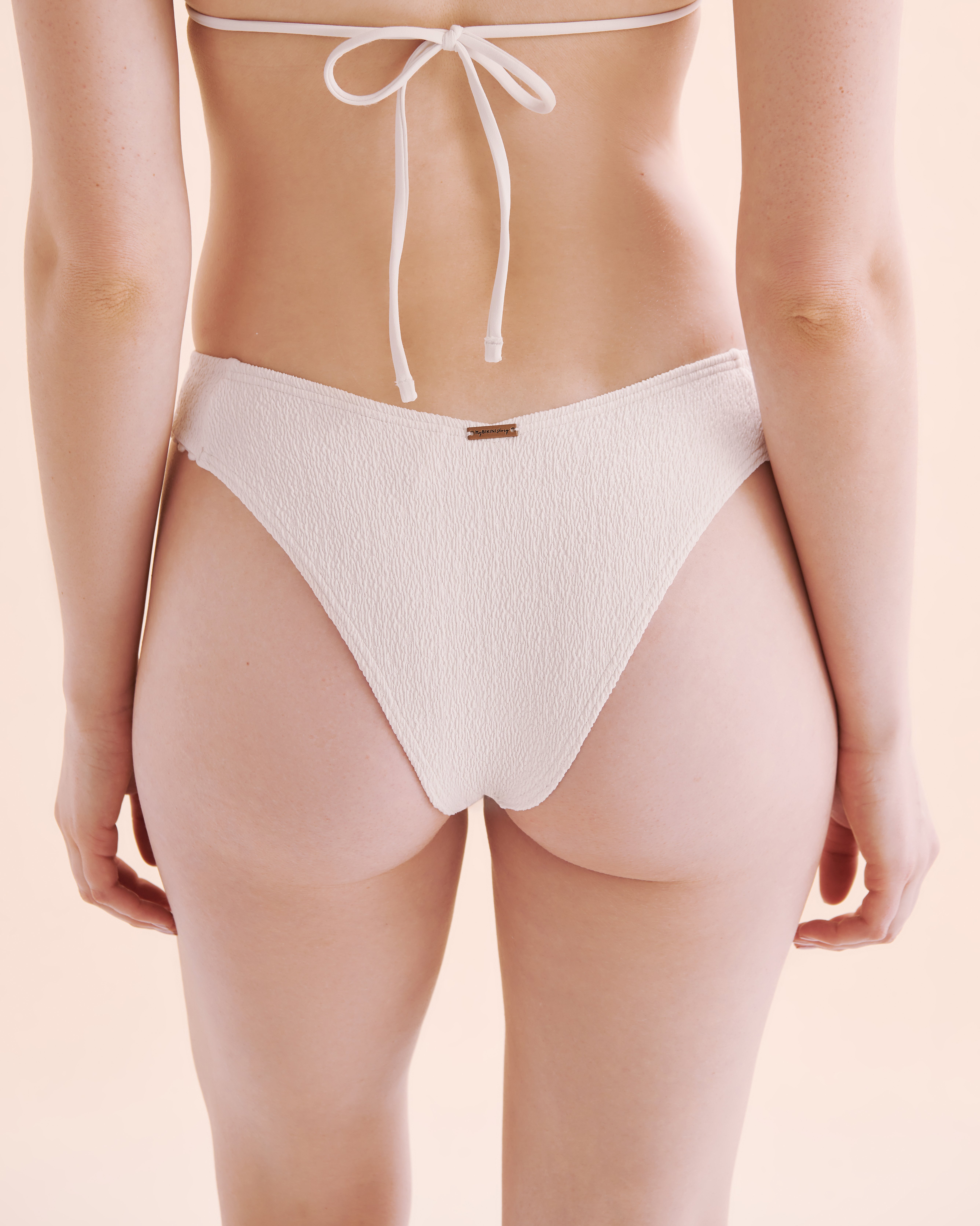 MY BIKINI STORY Bas de bikini tanga taille basse Santa Monica Pearl Blanc crème 01300397 - View2