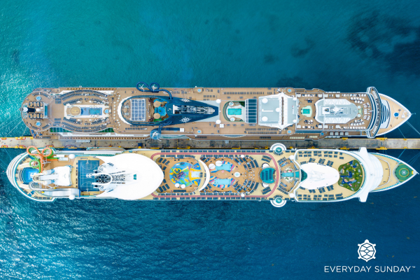Cruise ship top view