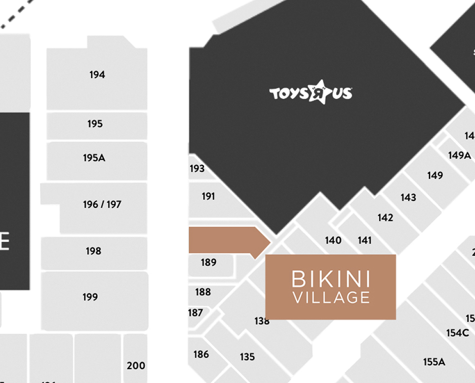 Map of Bower Place - Where to find Bikini Village