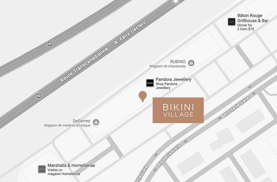 Carte de Vaudreuil - où trouver la boutique Bikini Village