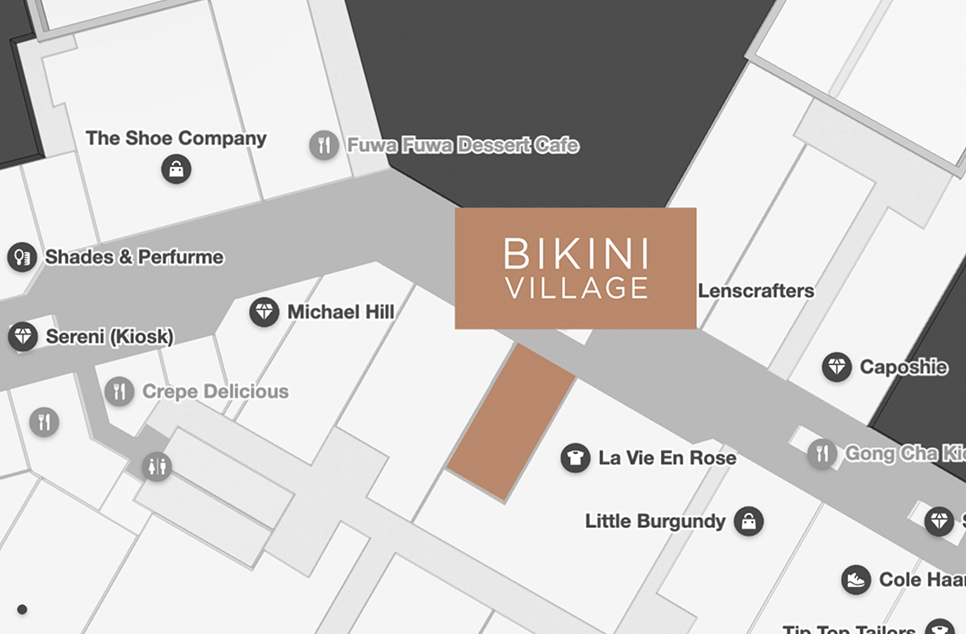 Map of Cross Iron Mills - Where to find Bikini Village