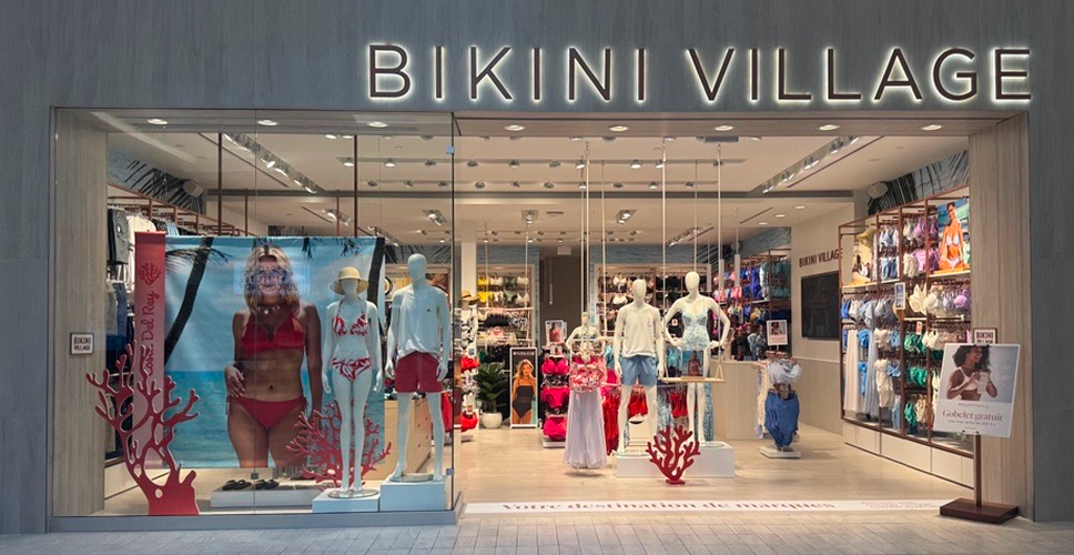 Devanture de la boutique aux Galeries d'Anjou - Bikini Village