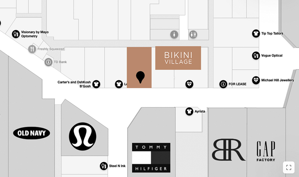 Carte de Avalon Mall - où trouver la boutique Bikini Village