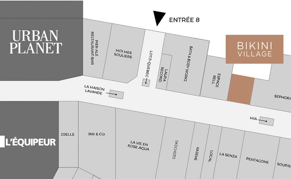 Map of Place du Royaume - Where to find Bikini Village