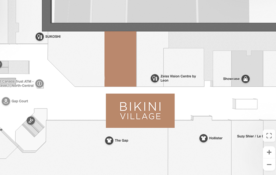 Eaton Centre map - Where to find Bikini Village