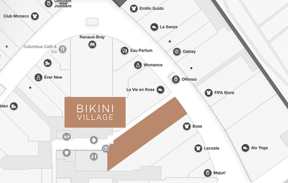 Map of Carrefour Laval - Where to find Bikini Village