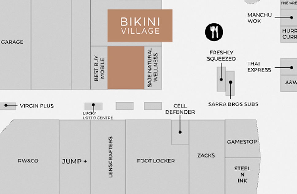 Map of Devonshire Mall - Where to find Bikini Village