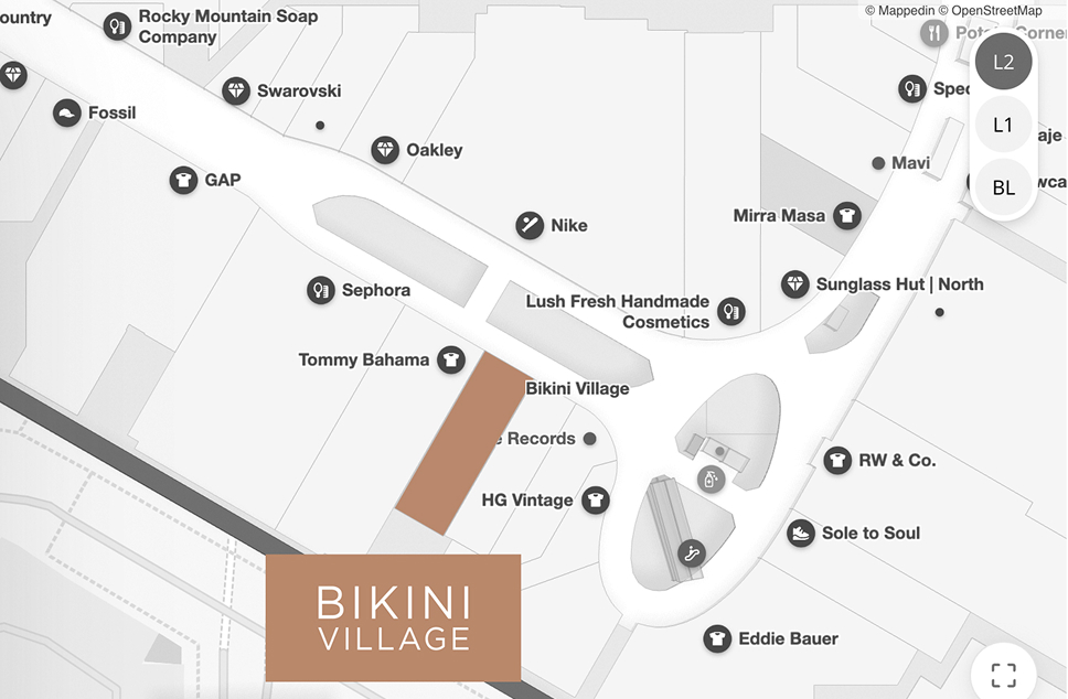 Carte du Chinook Centre - où trouver la boutique Bikini Village
