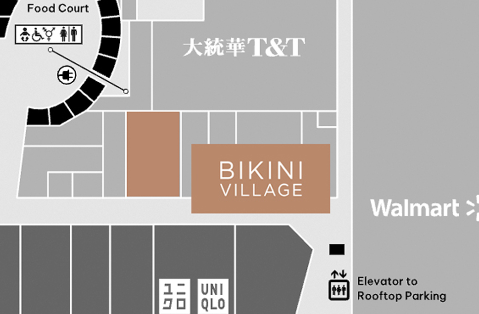 Map of Coquitlam Centre - Where to find Bikini Village