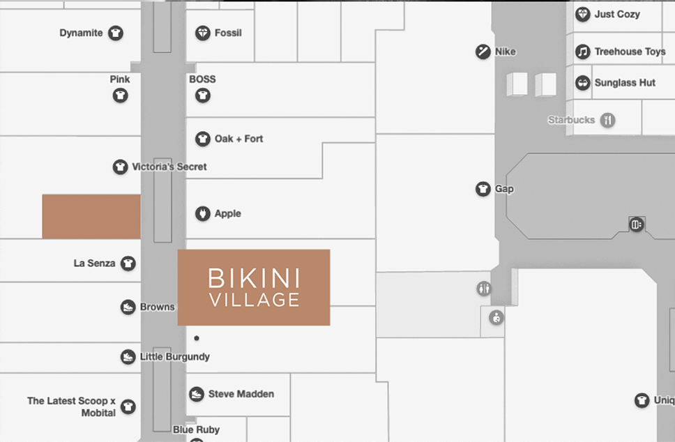 Map of Guilford Town Centre - Where to find Bikini Village