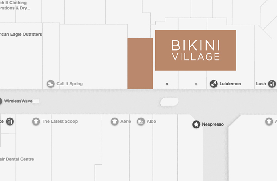 Map of Mayfair Shopping Centre - Where to find Bikini Village
