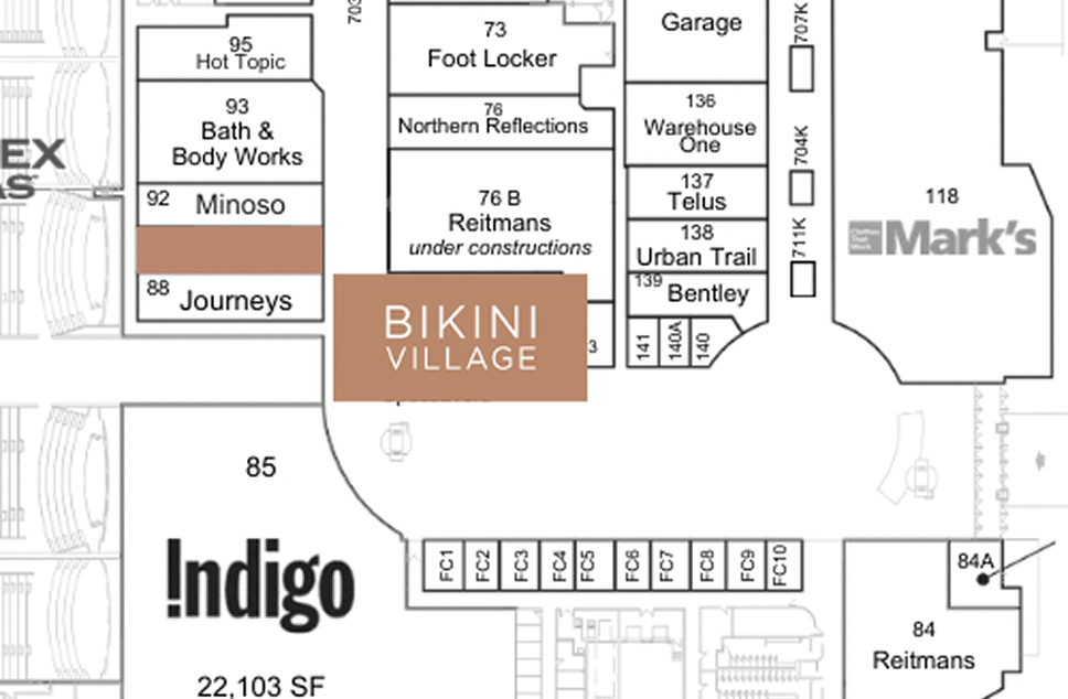 Map of St. Vital Centre - Where to find Bikini Village