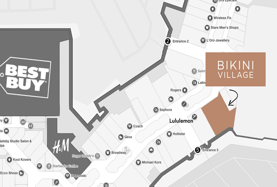 Carte du Markville Mall - où trouver la boutique Bikini Village