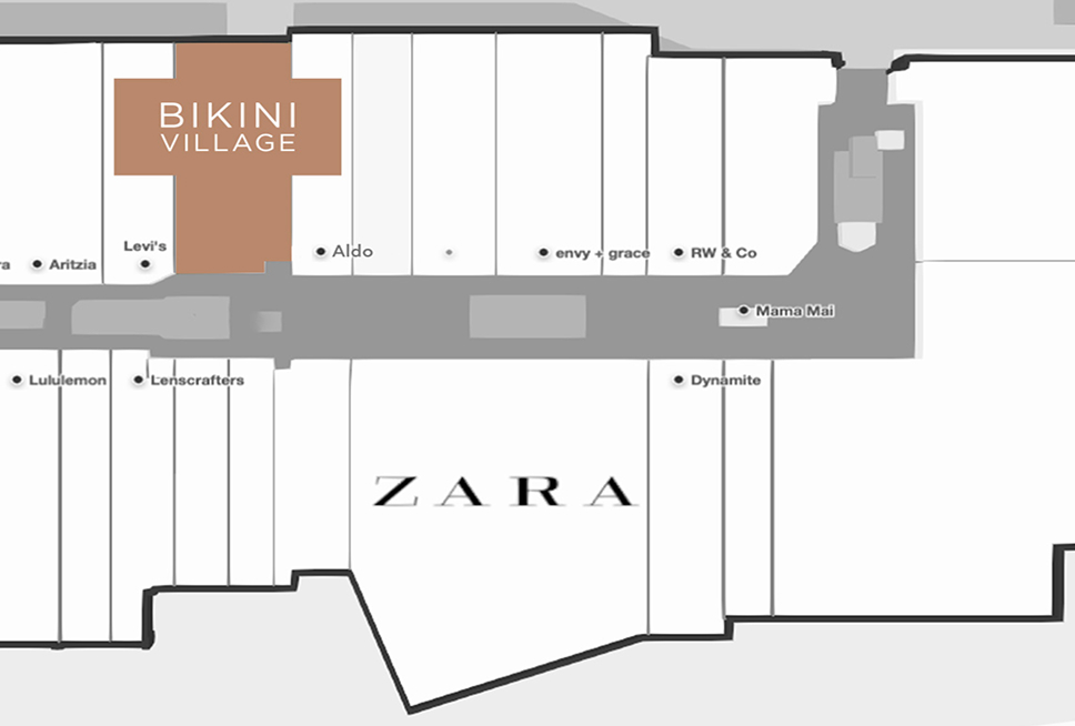 Bayshore Centre map - Where to find Bikini Village