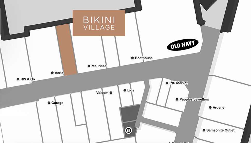 Carte du Outlet Winnipeg - où trouver la boutique Bikini Village