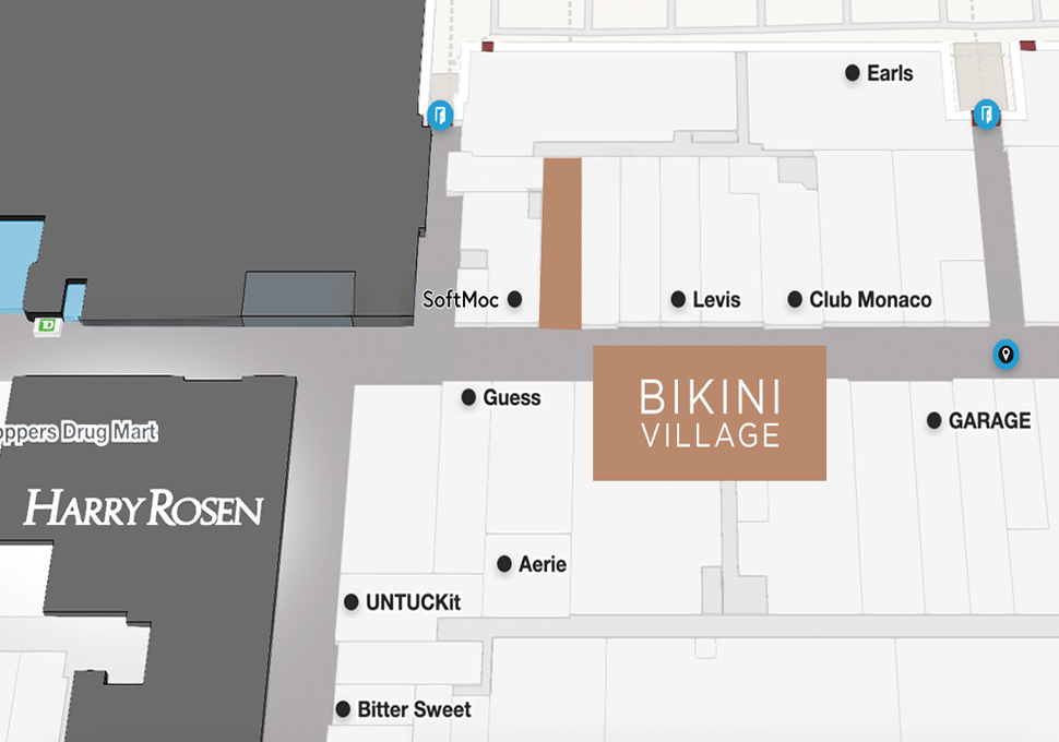 Yorkdale Shopping Centre map - Where to find Bikini Village