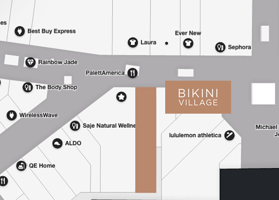 Map of Hillcrest - Where to find Bikini Village