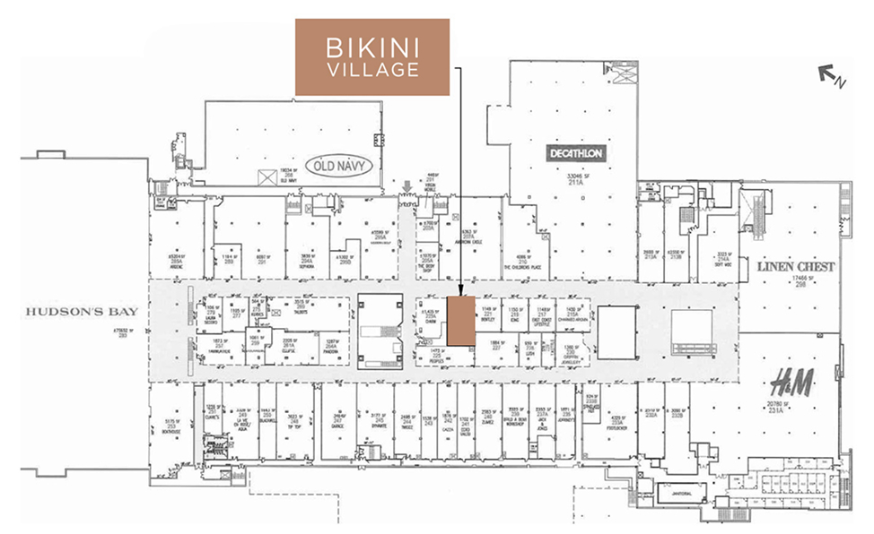 Carte du Mic Mac Mall - où trouver la boutique Bikini Village