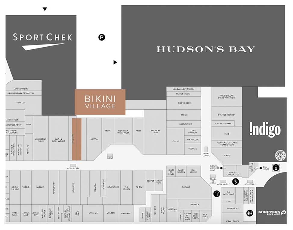 Carte de Orchard Park - où trouver la boutique Bikini Village