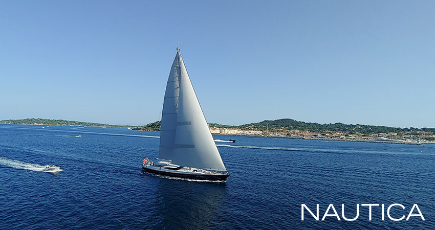 NAUTICA Set Sail High Neck Tankini Top - Navy Stripes