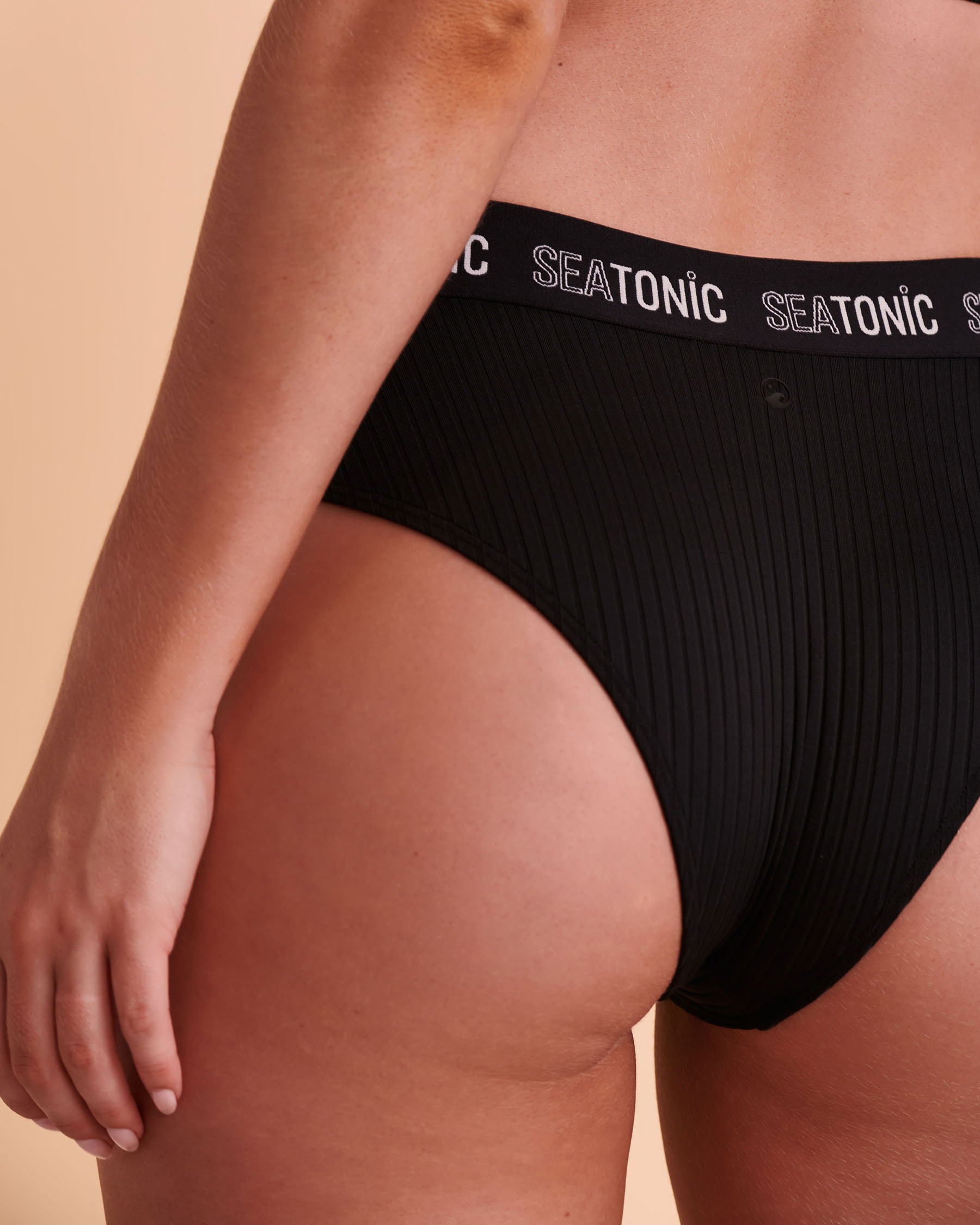 SEATONIC ELASTIC Thong Bikini Bottom Black 01300120 - View3
