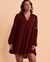 TURQUOISE COUTURE Robe manches longues détail de crochet Vin rouge 02300073 - View1