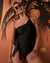 SANTEMARE SHINNY TEXTURED One Shoulder One-piece Swimsuit Black 01400017 - View1