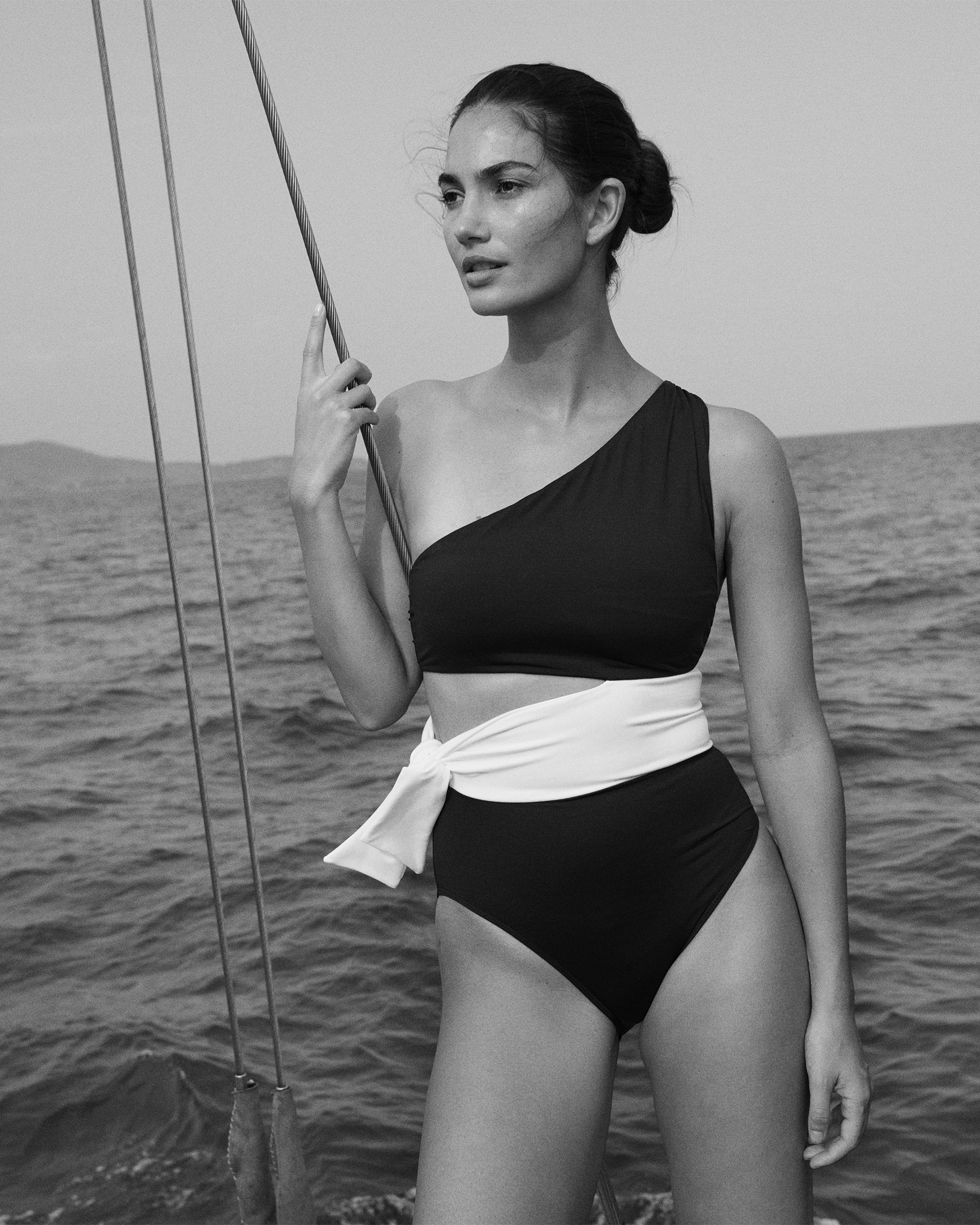 RALPH LAUREN BEL AIR One Shoulder One-piece Swimsuit - Black | Bikini  Village