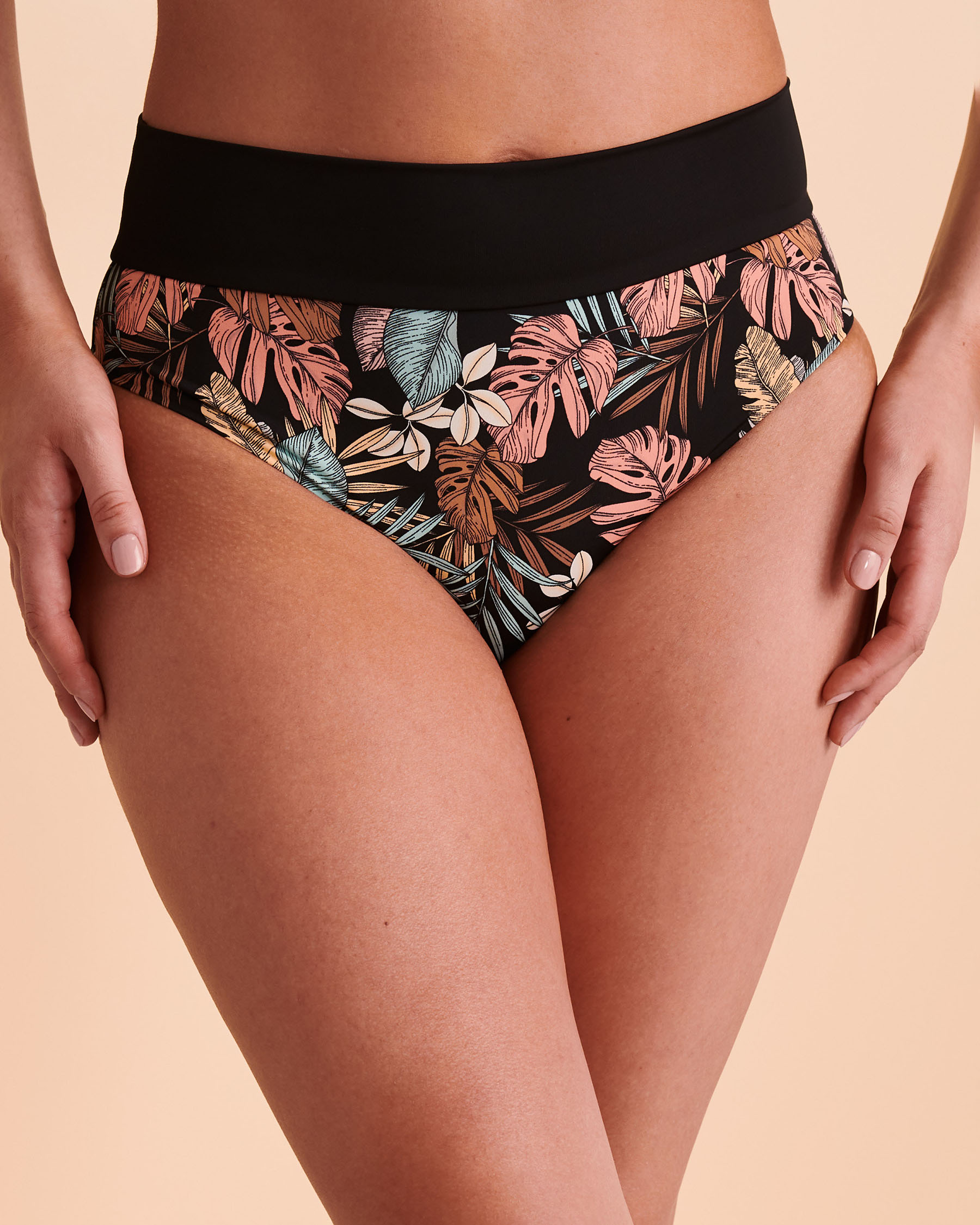 SKYE MANAUS Rachel High Waist Bikini Bottom Tropical print SK72254 - View1
