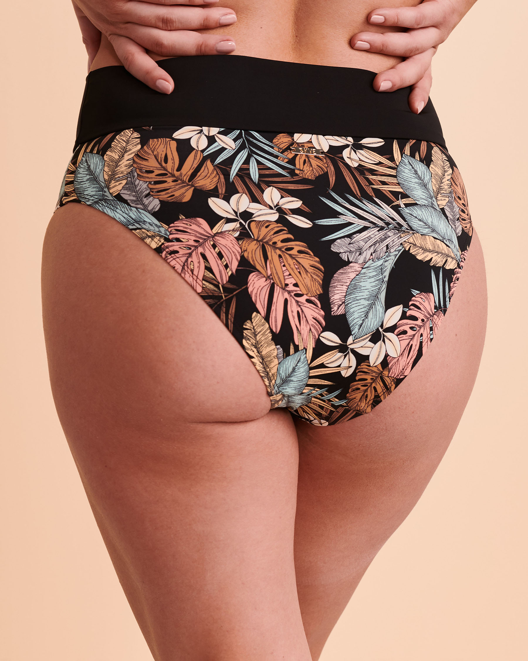SKYE MANAUS Rachel High Waist Bikini Bottom Tropical print SK72254 - View2