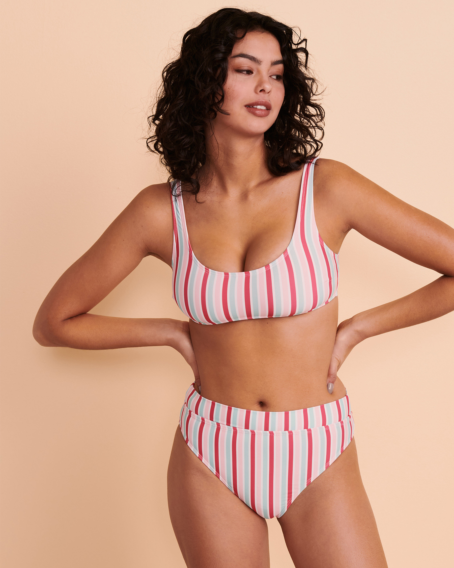NANA PALM SPRINGS Genevieve Bralette Bikini Top Candy stripes NM119 - View2