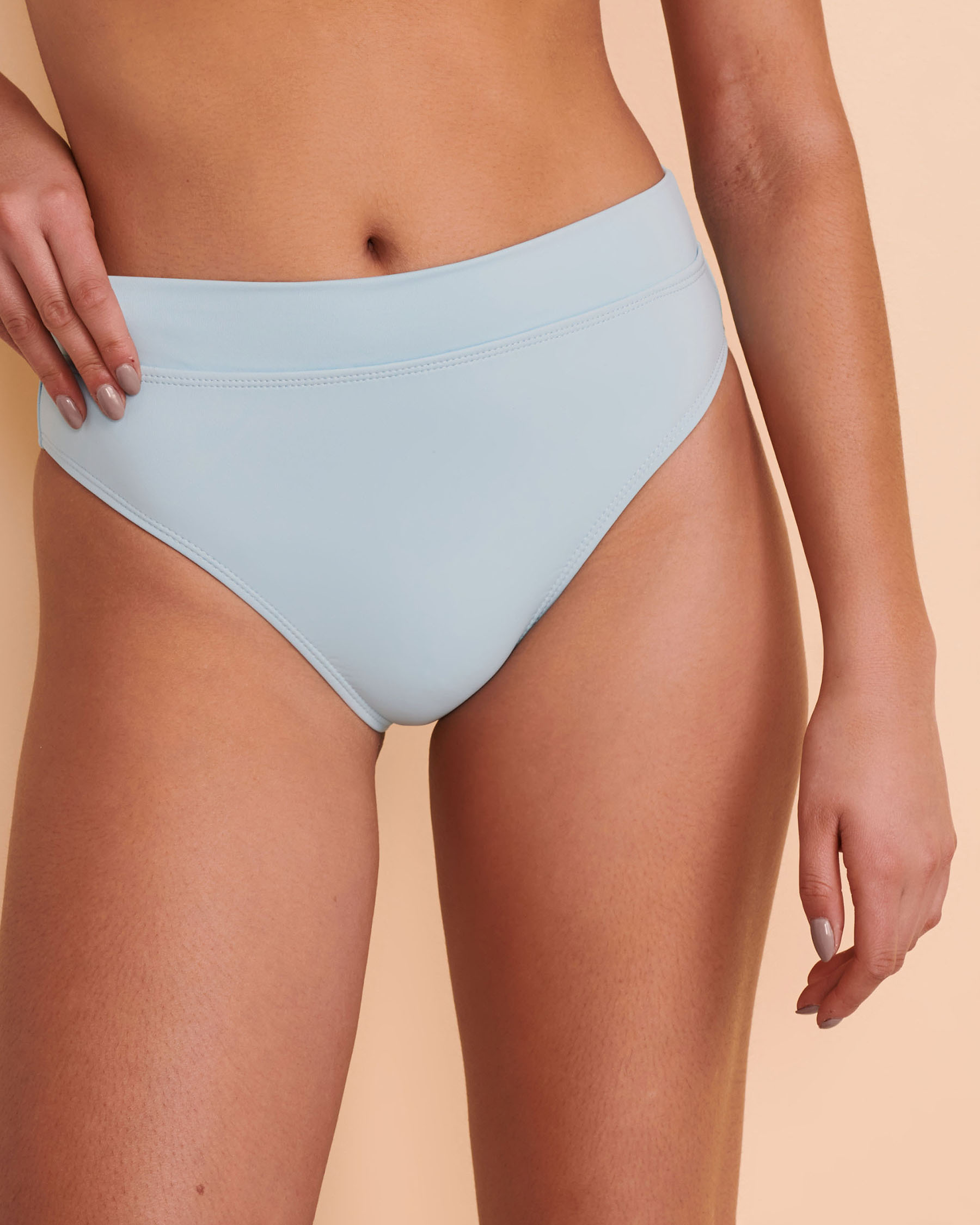 NANA PALM SPRINGS Genevieve High Waist Bikini Bottom Clear blue NZ119 - View2