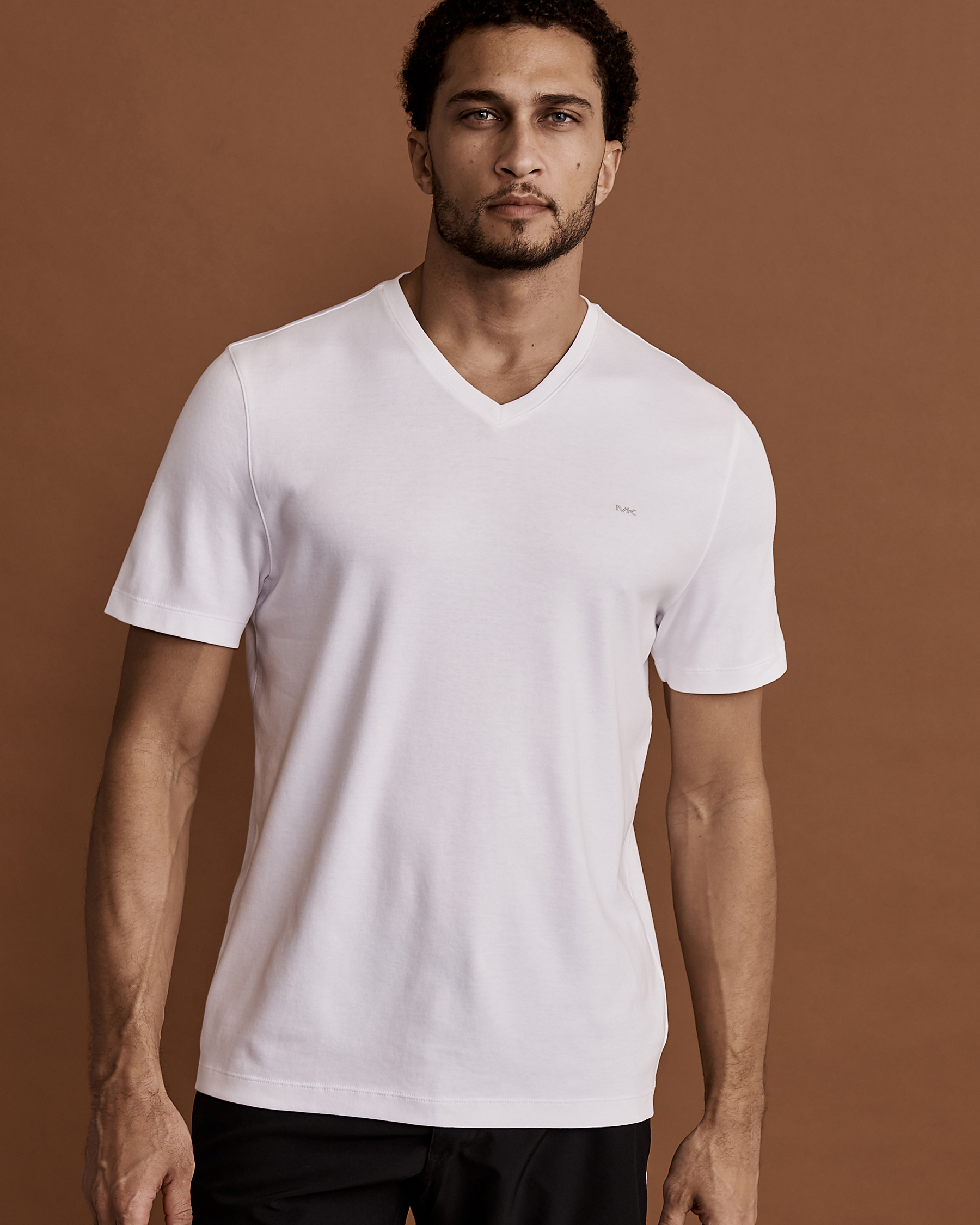 MICHAEL KORS V-neck T-shirt White CB95FXZ20B - View1