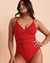 BLEU ROD BEATTIE BEHIND THE SEAMS Cross Back One-piece Swimsuit Red RBSM23214H - View1