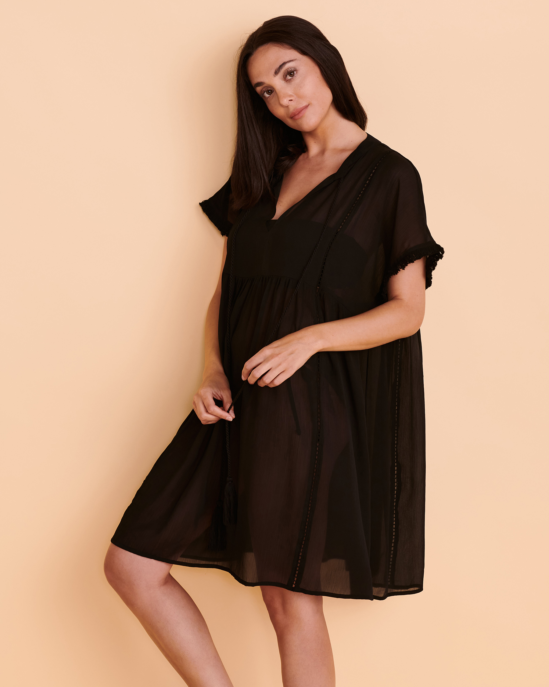 BLEU ROD BEATTIE GYPSET Chiffon Short Dress Black RBGS23870H - View4