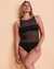 BLEU ROD BEATTIE Maillot une-pièce encolure haute OFF THE GRID Noir RBOG23224H - View1